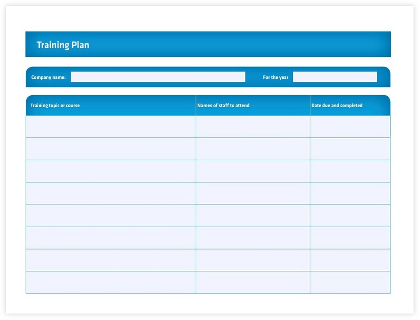 Employee Training Schedule Template PDF