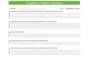Employee self evaluation Feratured