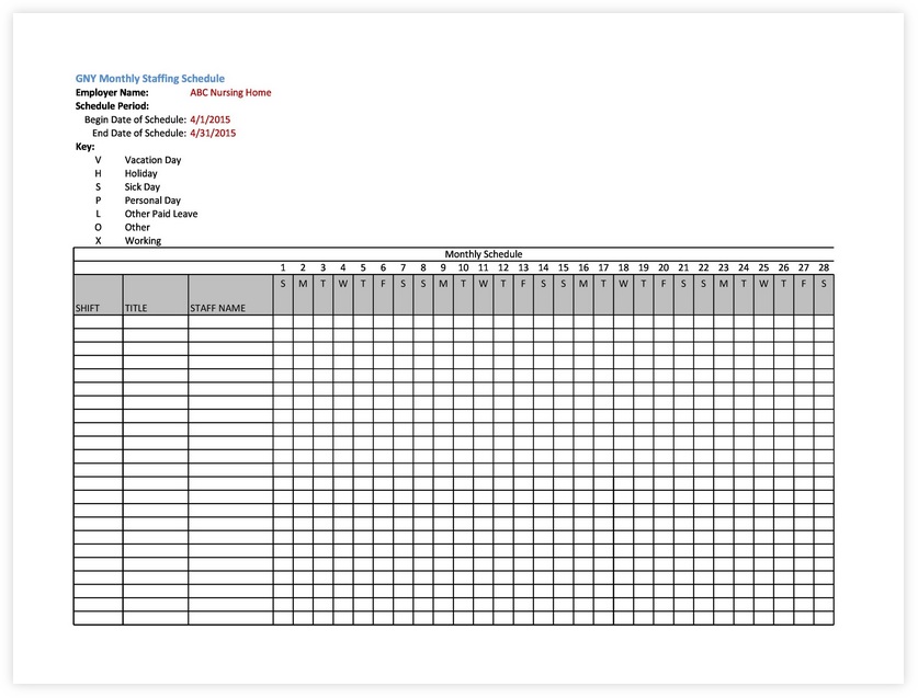 Employee work schedule template monthly 02