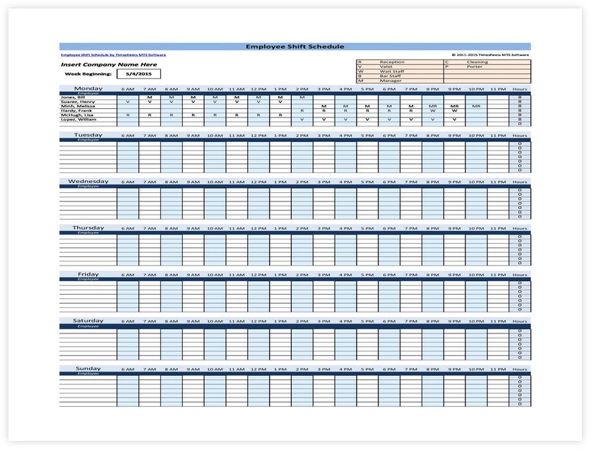 Employee work schedule template monthly 03