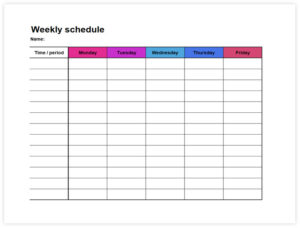 10  Creative Excel Template for Weekly Schedule sample schedule