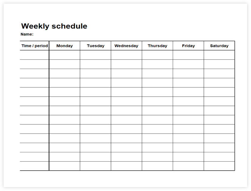 Excel template for weekly schedule 08