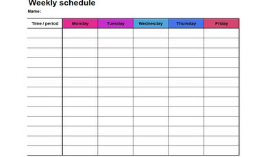 Excel template for weekly schedule featured