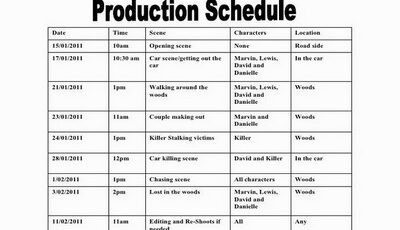 Film Production Schedule Template Featured