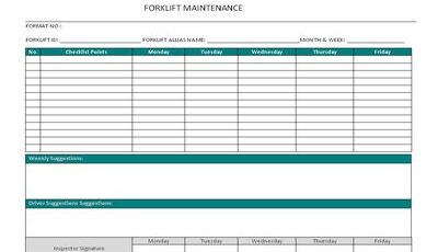 Forklift Maintenance Schedule Featured