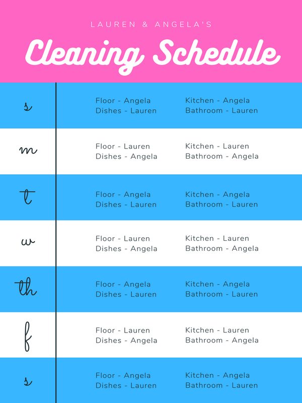 Free Printable Cleaning Schedule Template 02