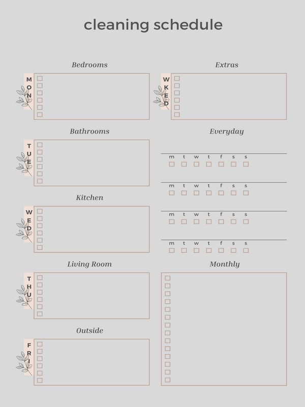 Free Printable Cleaning Schedule Template 03