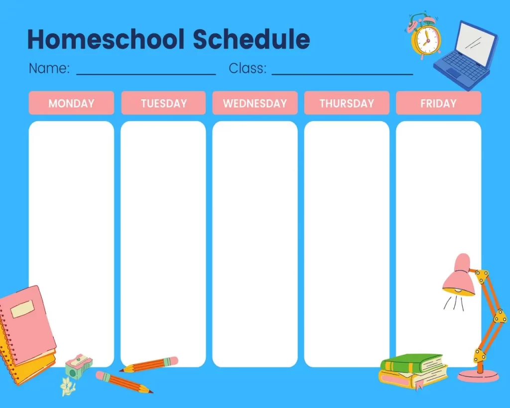 Homeschool Schedule Template