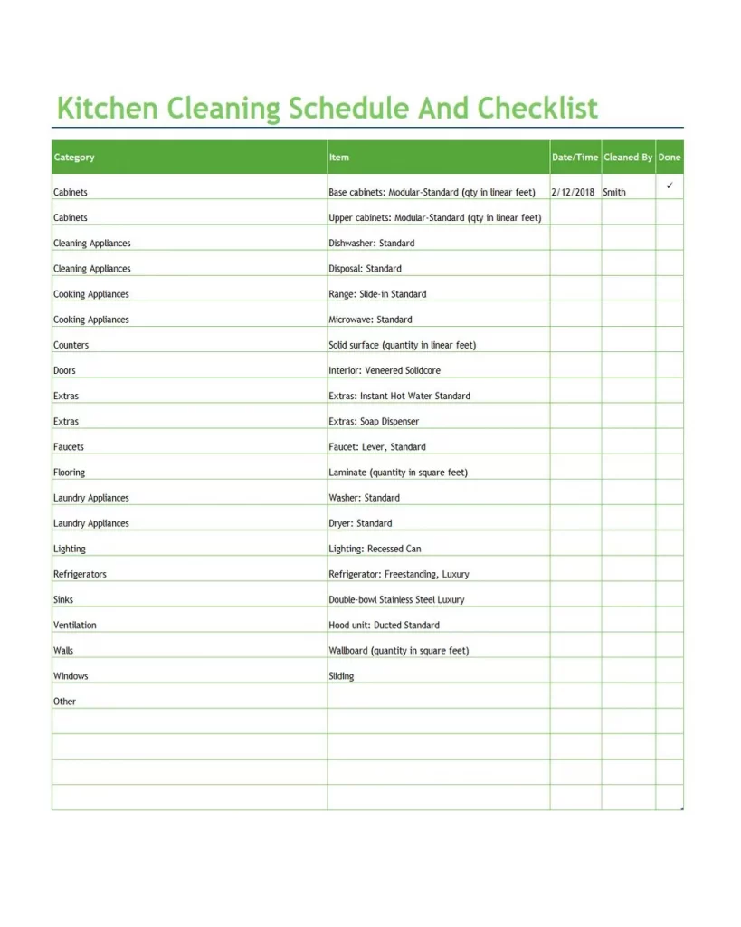 Kitchen Cleaning Schedule Checklist - Free Kitchen Cleaning Schedule template Kitchen Cleaning Schedule Checklist - Free Kitchen Cleaning Schedule template