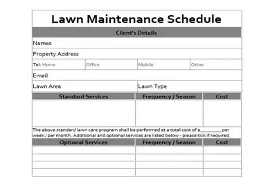 Lawn Maintenance Schedule Template Featured