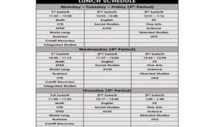 Lunch Schedule Template Featured