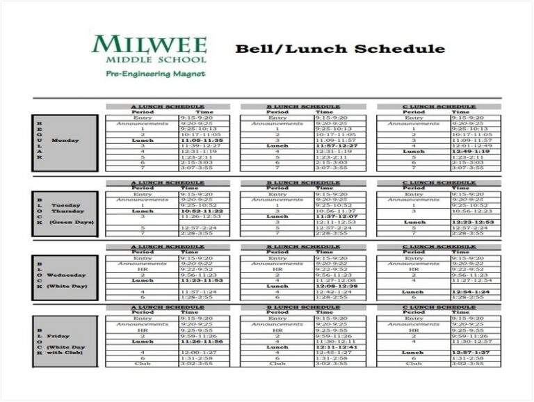 15+ Useful Lunch Schedule Template To Make A Discipline and Healthy