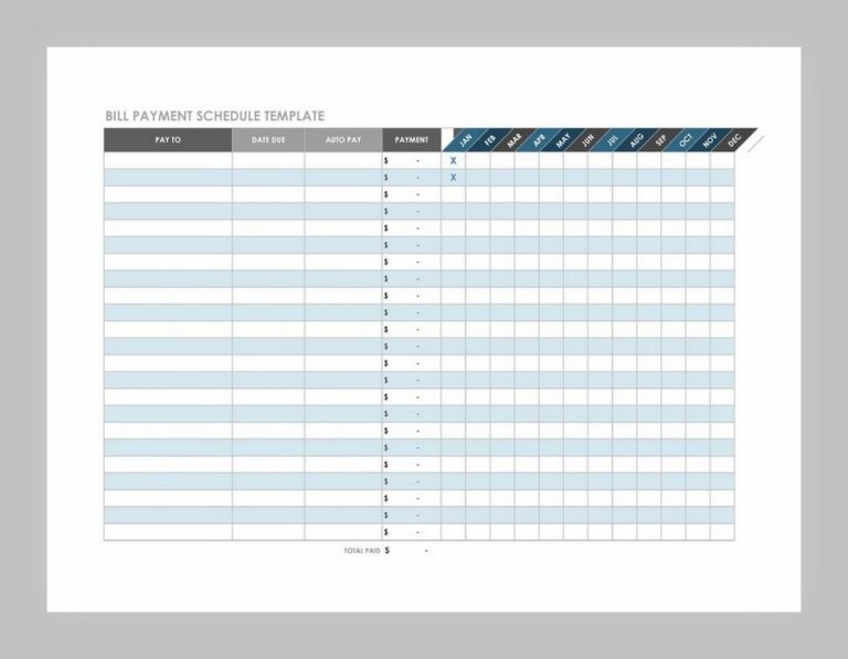 13+ Free Bill Payment Schedule Template Excel - sample schedule
