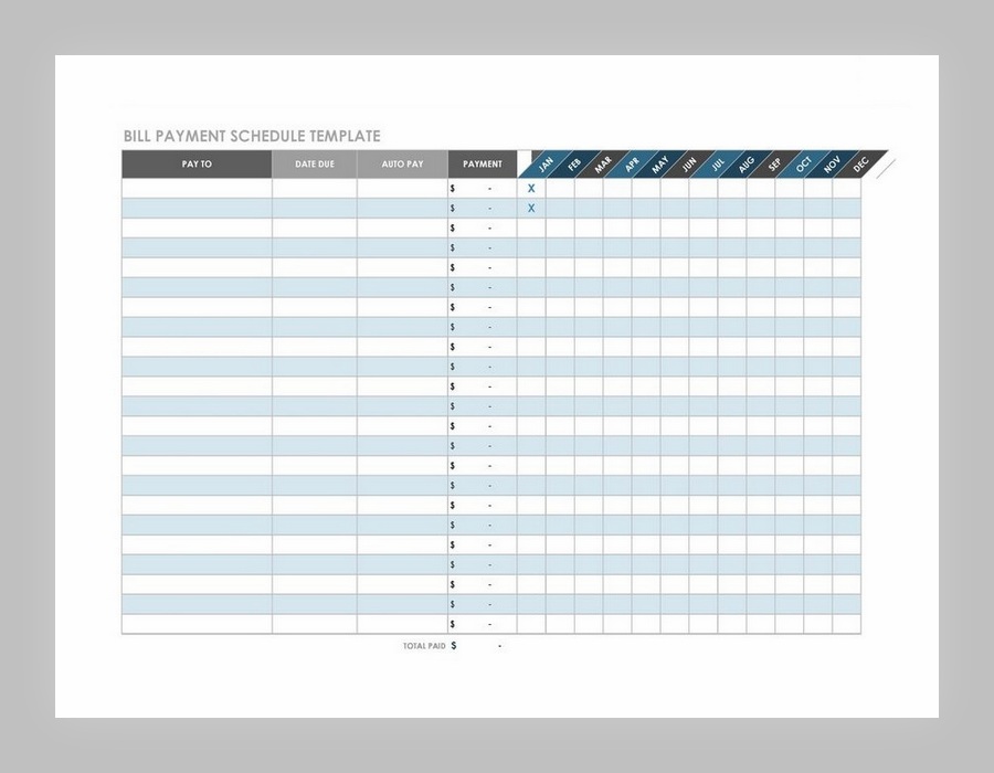 Monthly Bill Payment Schedule Template Excel 02