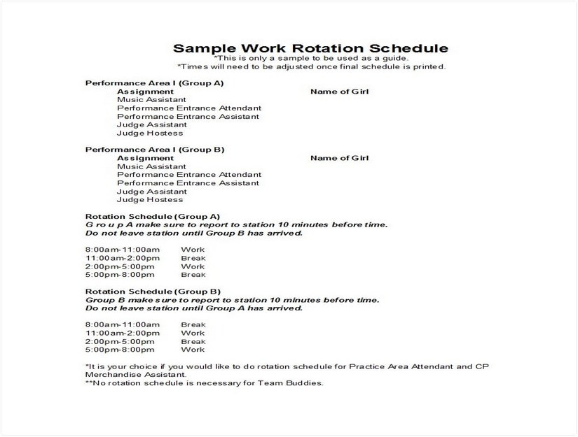 On Call Rotation Schedule Template 01