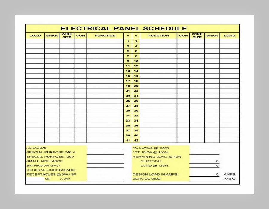 Panel Schedule Template Excel 02