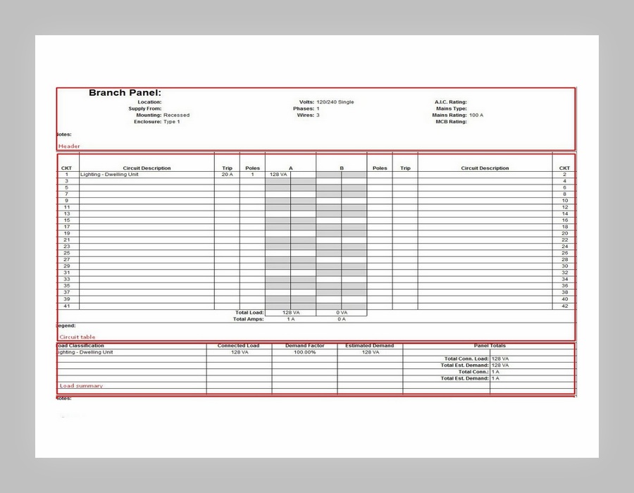 Panel Schedule Template Excel 04