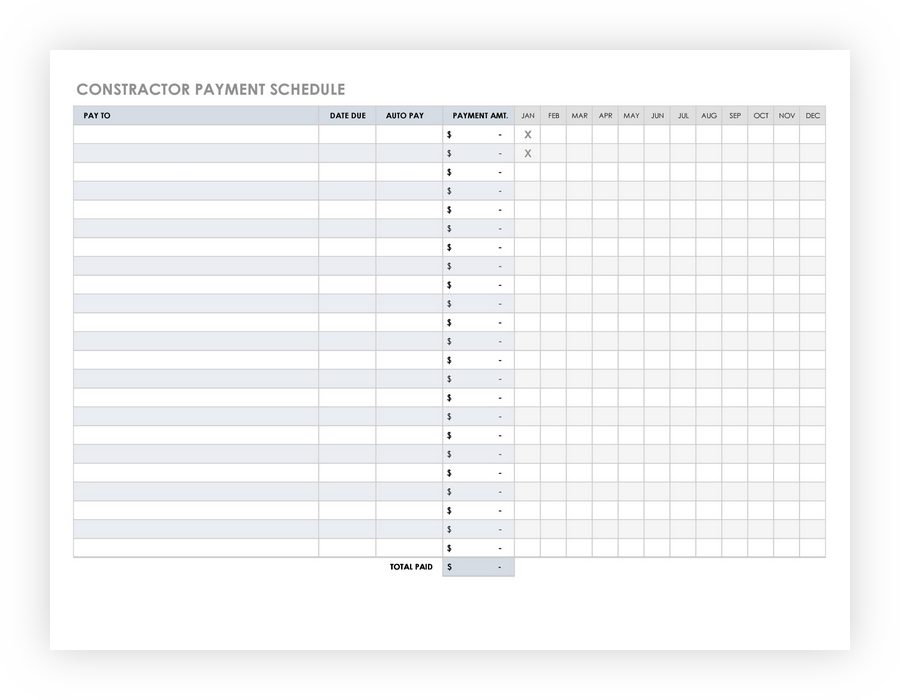 Payment Schedule Contract Template 40