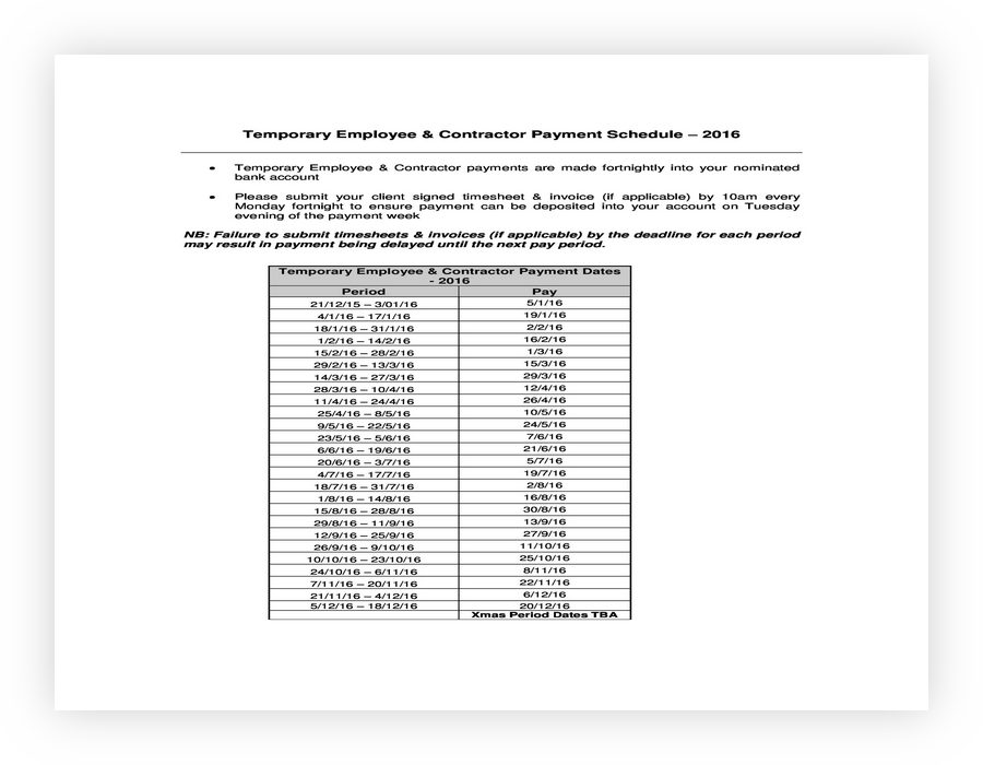 Payment Schedule Contract Template 45