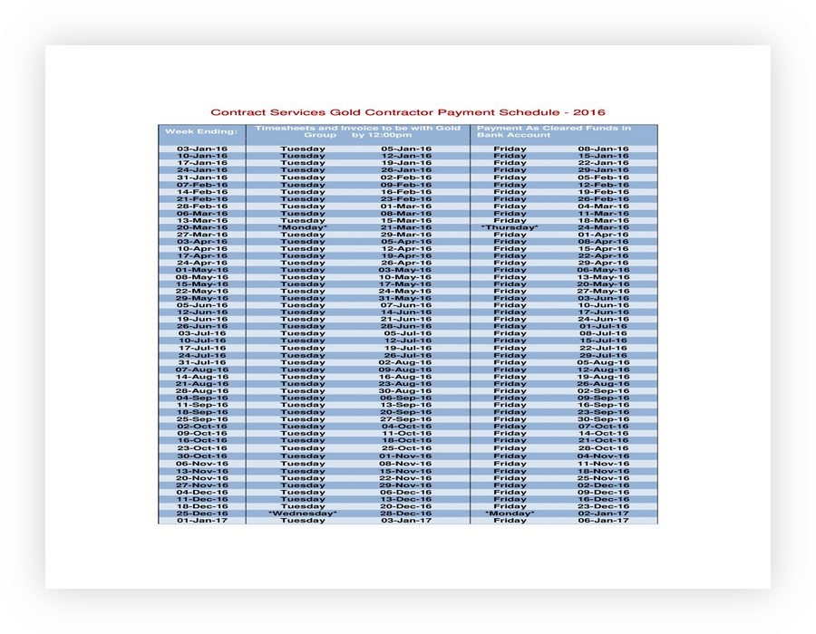 Payment Schedule Contract Template 47