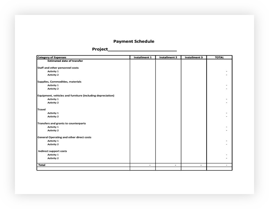 Payment Schedule Template 05