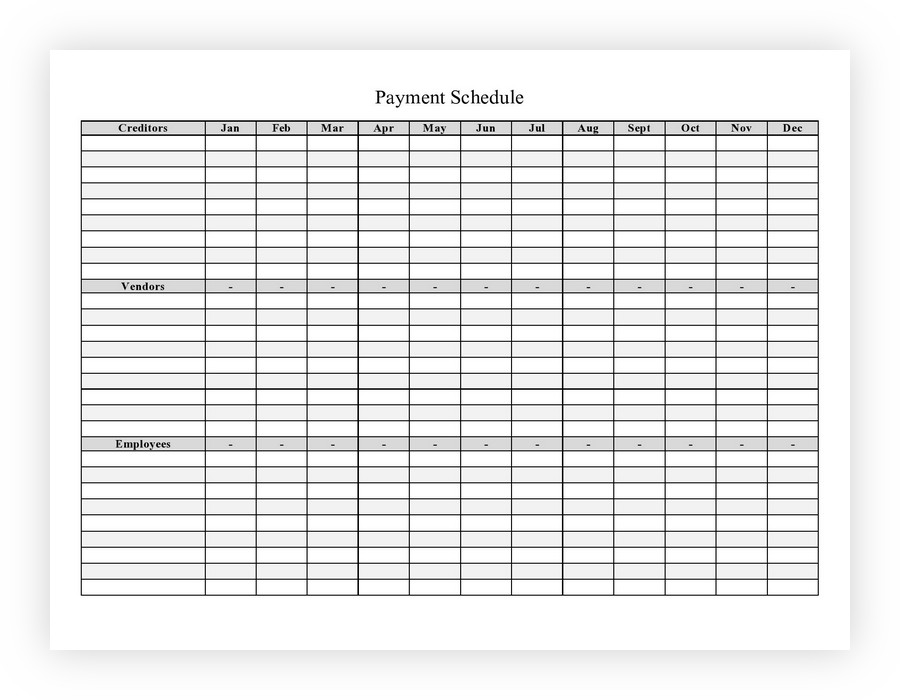 Payment Schedule Template 11
