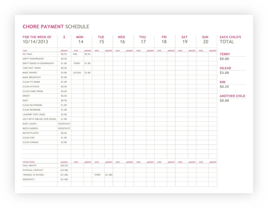 Payment Schedule Template 14