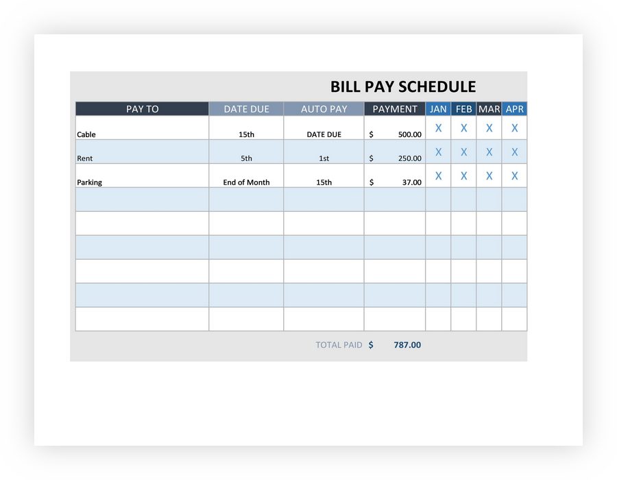 Payment Schedule Template 23