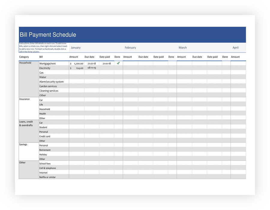 Payment Schedule Template 28