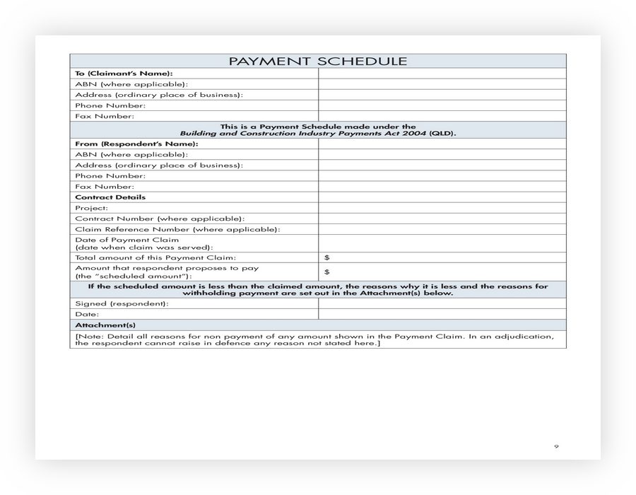 Payment Schedule Template 39
