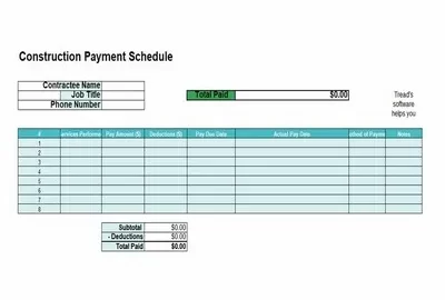 Payment Schedule for Construction Featured