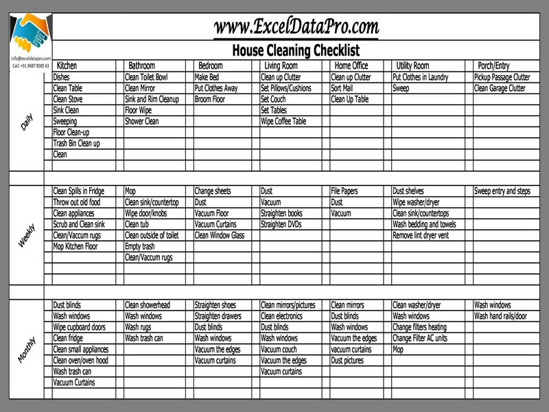 Printable Cleaning Schedule Template 06