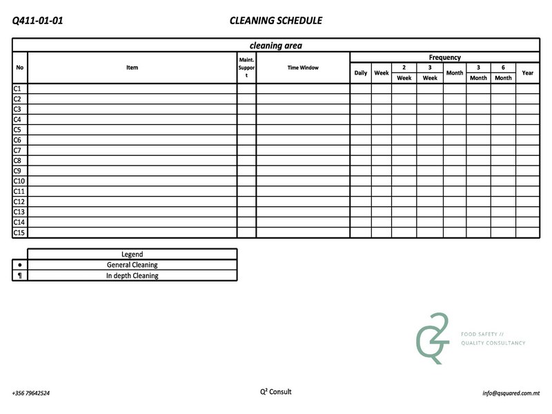 Printable Cleaning Schedule Template 08