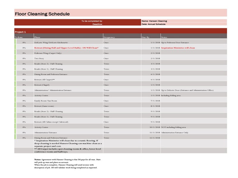 Printable Cleaning Schedule Template 09