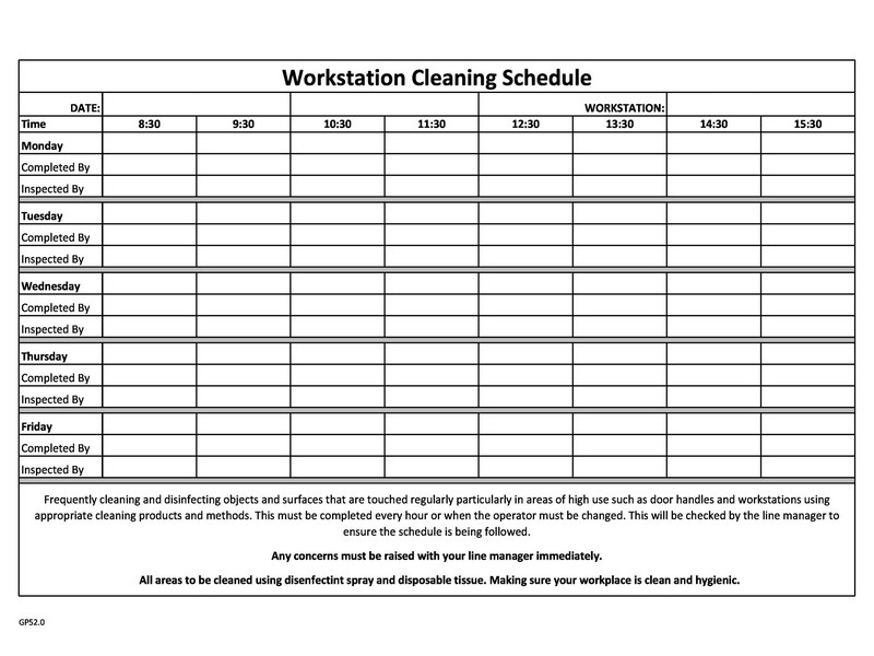 Printable Cleaning Schedule Template 10