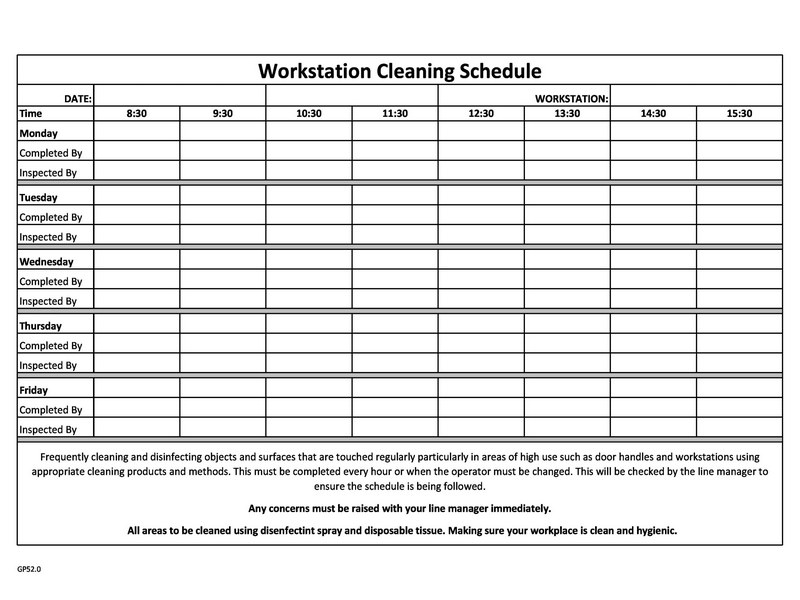 Printable Cleaning Schedule Template 10
