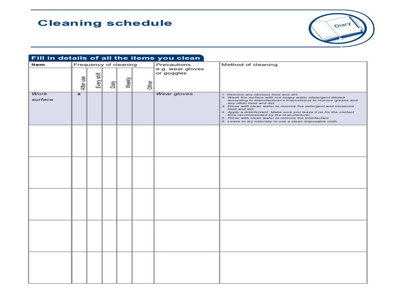 Printable Cleaning Schedule Template 16