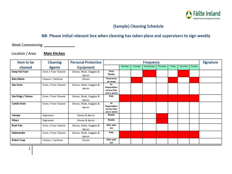 Printable Cleaning Schedule Template 22