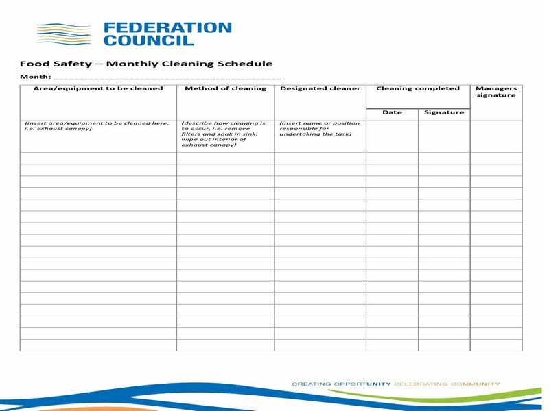 Printable Cleaning Schedule Template 23