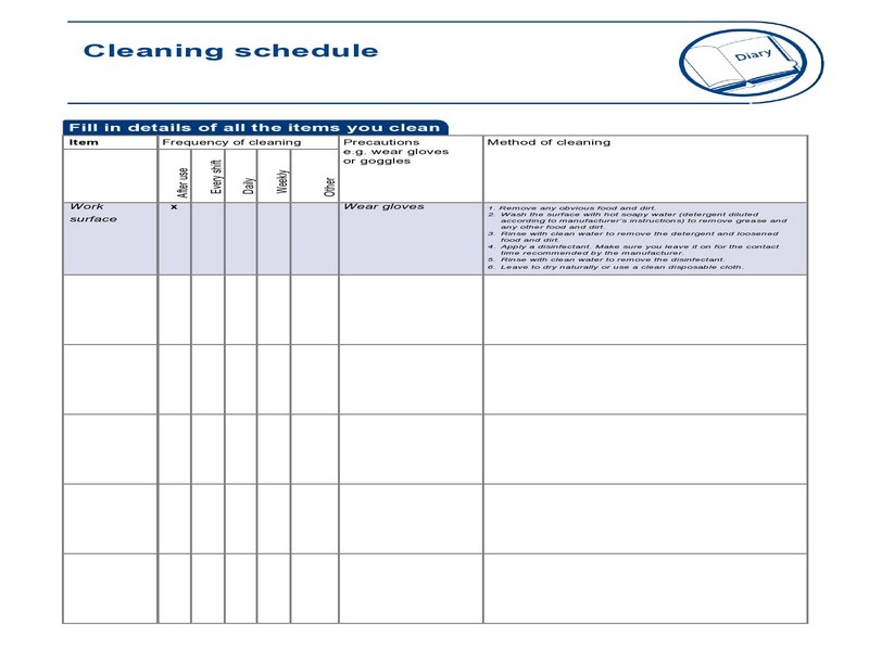 Printable Cleaning Schedule Template 26