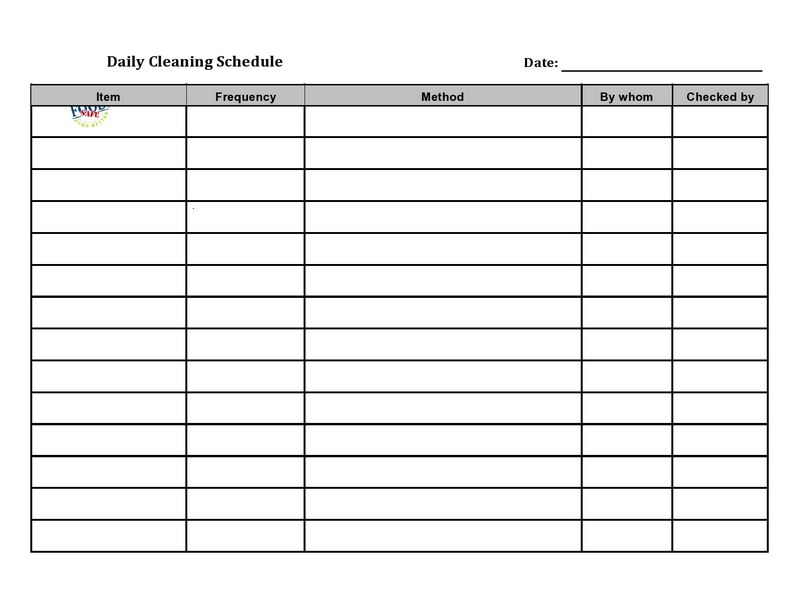 Printable Cleaning Schedule Template 27