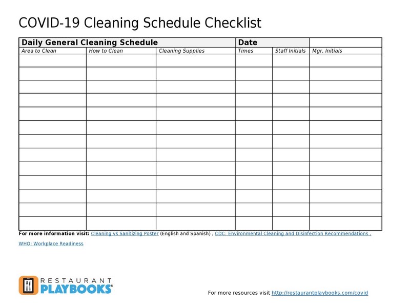 Printable Cleaning Schedule Template 29