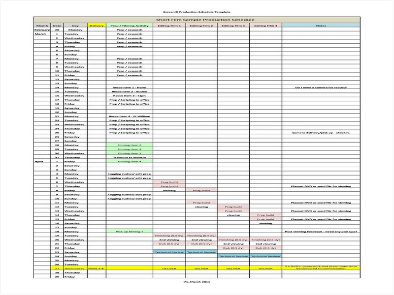 Production Schedule Template 01