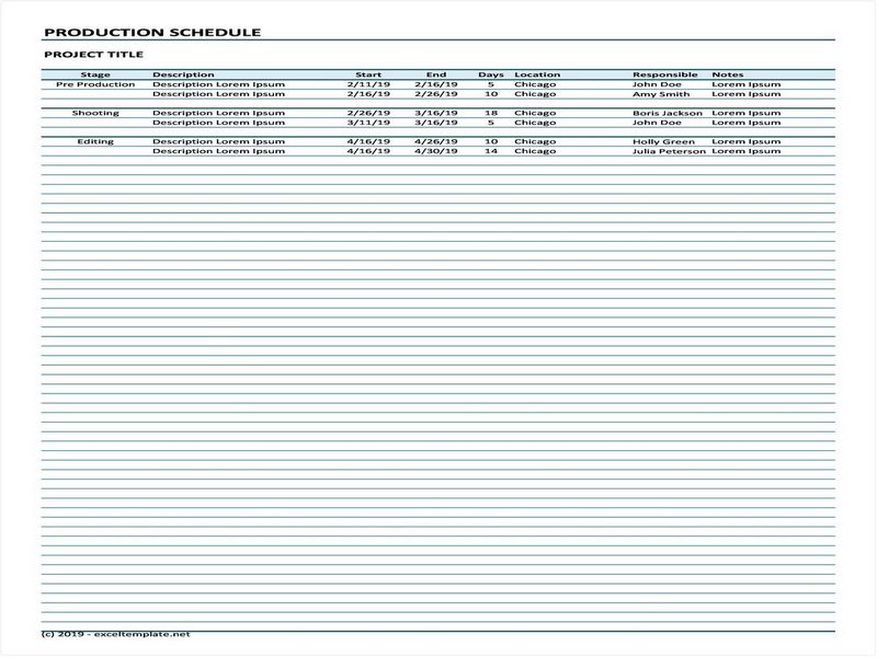 Production Schedule Template 03