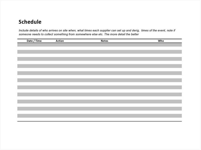 Production Schedule Template 17