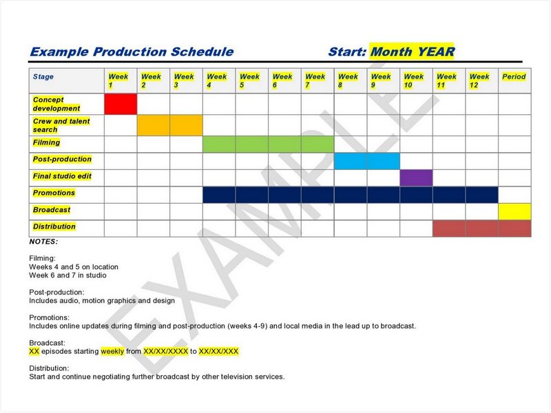 Production Schedule Template 22