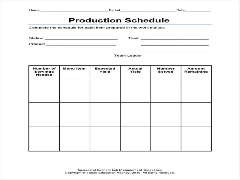 Production Schedule Template 23