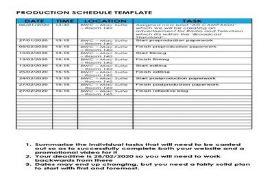 Production Schedule Template Featured