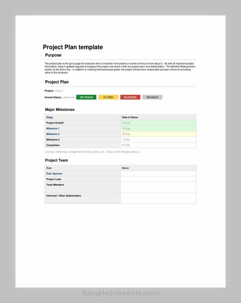 Project Plan Template 08