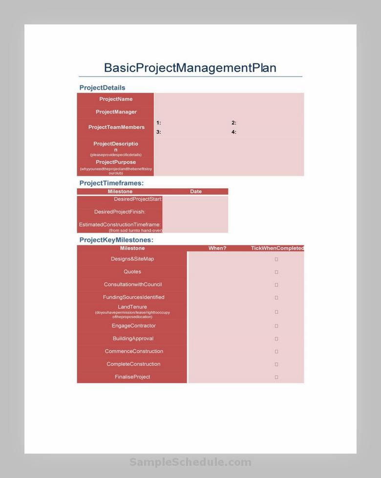 Project Plan Template 29